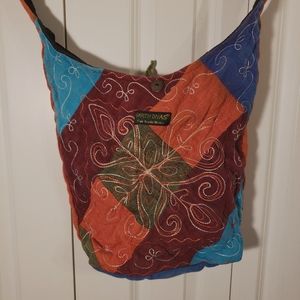 Crossbody linen patchwork bag